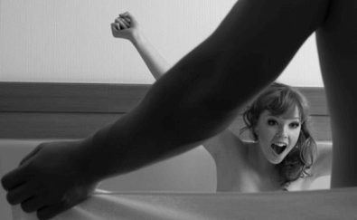 The woman is surprised by the limb size member with the help of soda